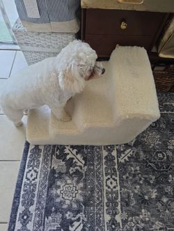 Pet Stairs Dog Steps Cream Sherpa