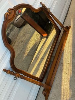 Jacobean-style vanity dresser mirror frame.