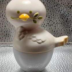 Vintage 1970s Avon Small World Love Dove Cream Sachet Jar (Glass Jar) Empty