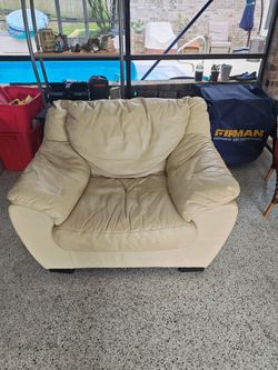 Oversized leather chair
