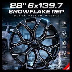 🔥 28” Snowflake Rep Wheels 6x139.7 🔥