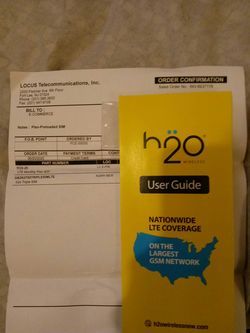 H2O basic Plan 2GB 4G data ($20 monthly unlimited Plan)