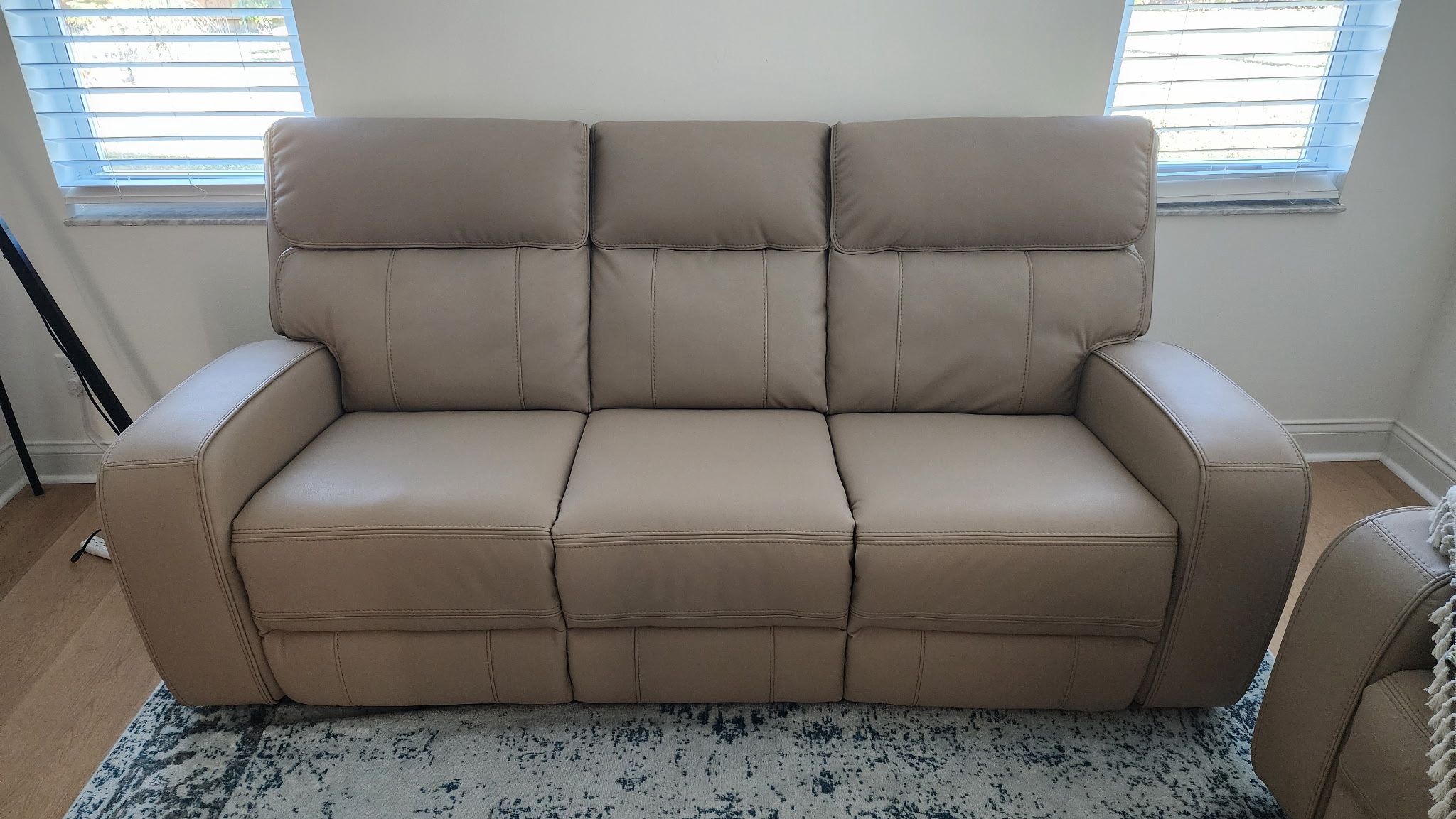 Beige Leather Couch