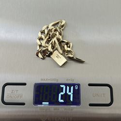 10k Gold Solid Figaro Link Bracelet 8”