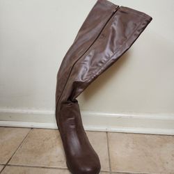 Women's Knee Tall Brown Leather Boots