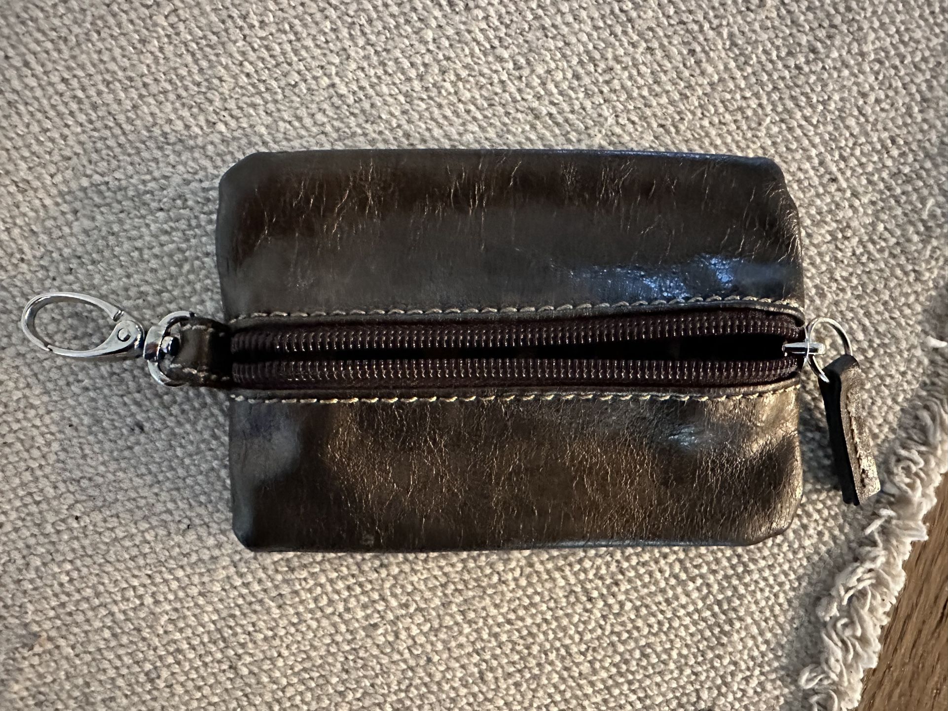 Franco Sarto Brown Zippered Leather Coin Purse Wallet