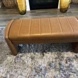 Butterscotch Faux Leather Bench