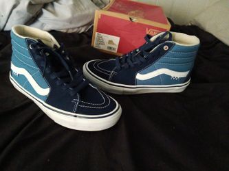 Vans Sk8-Hi Navy Blue & White Size 8 – Original Box