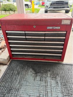 Craftsman 10-Drawer Tool Box Chest with Top Storage – Heavy-Duty Steel – Red