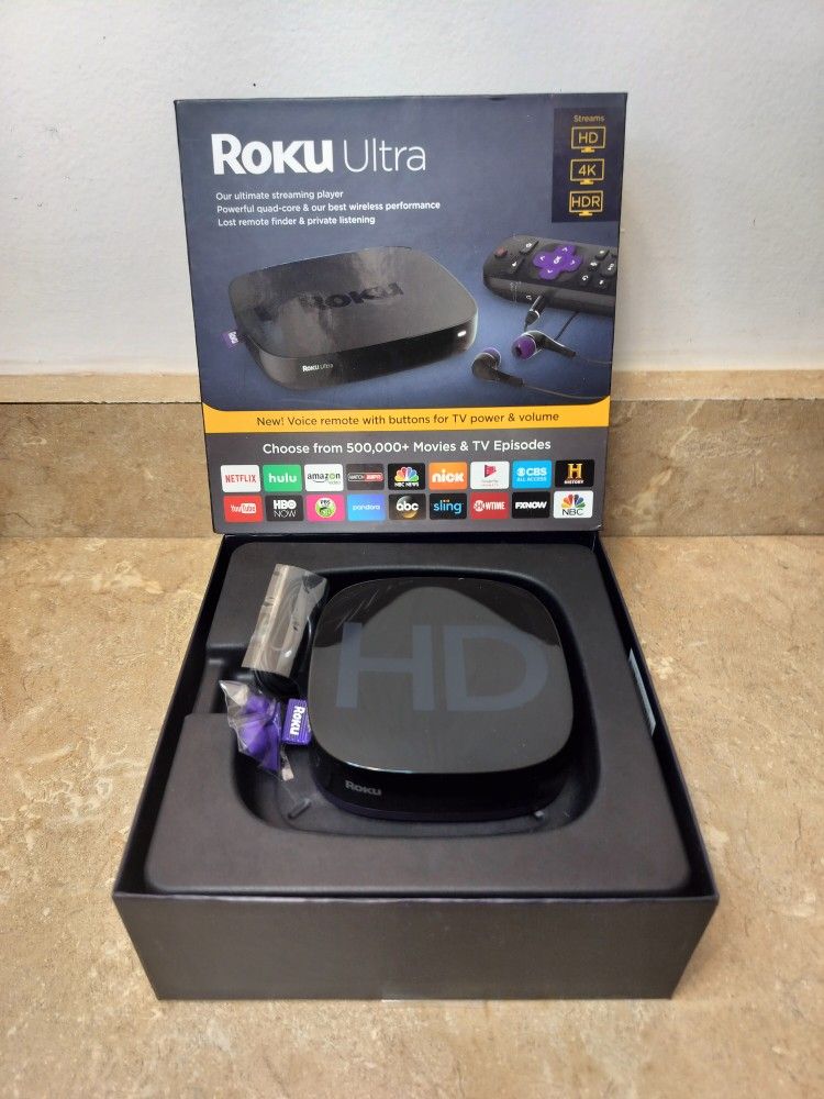 Roku Ultra 4K/HD/HDR Streaming Media Player with Headphones