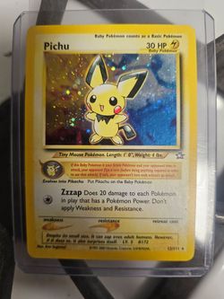 Pichu Holo Rare Pokémon Card 12/111 Holo price firm no trades