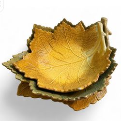 Laurie Gates Coronado Collection 3 pc leaf dishes