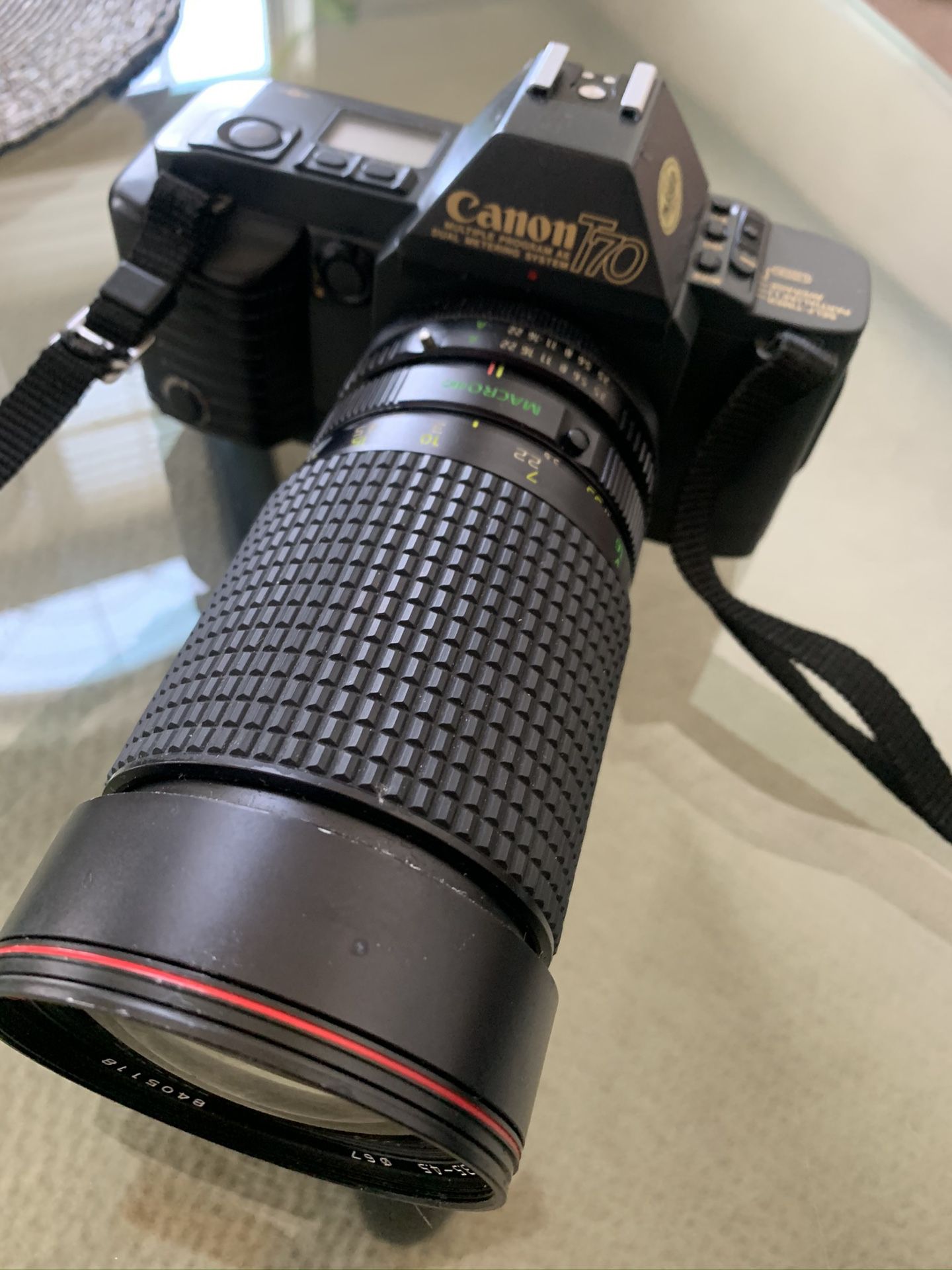 Canon T70 SLR Film Camera And Flash