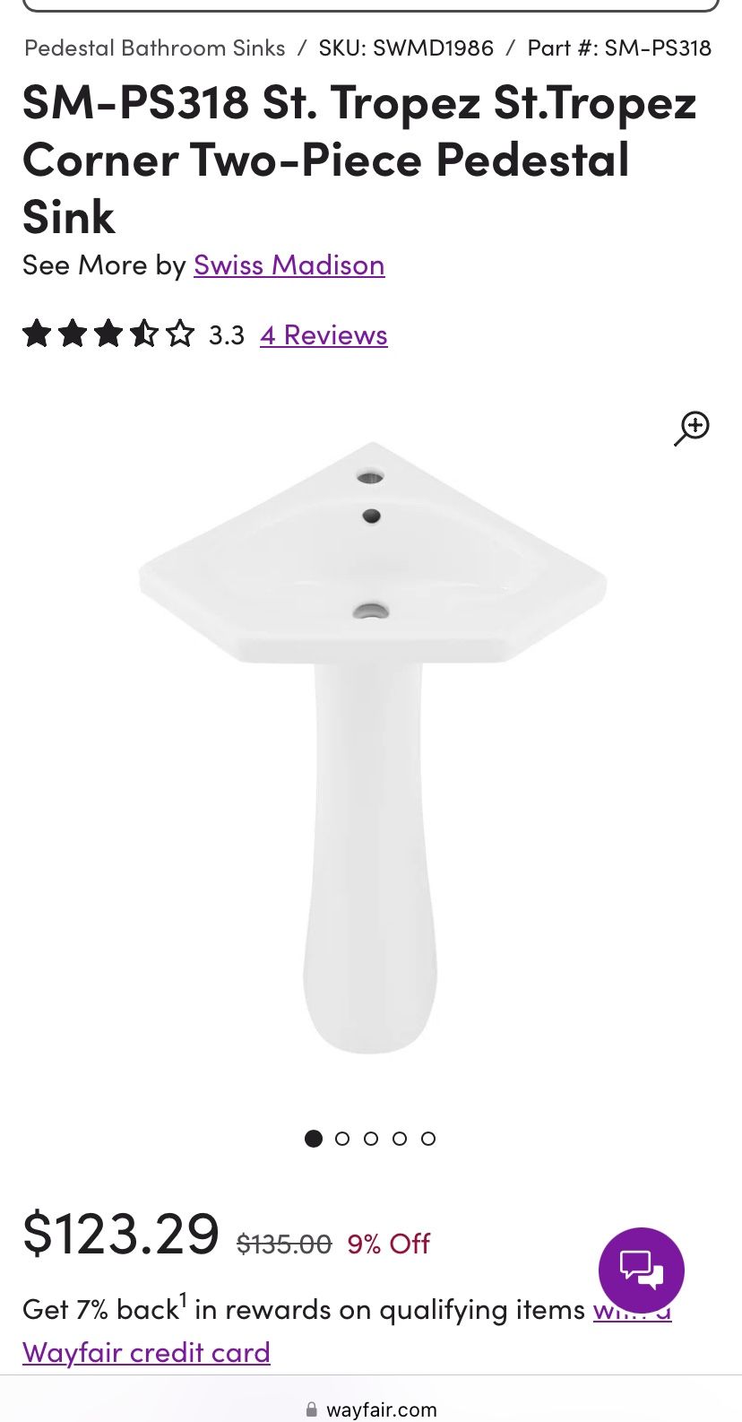 Corner Ped Sink New
