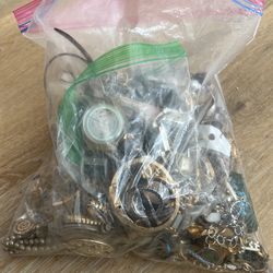 Large Bag Of Jewelry And Watches