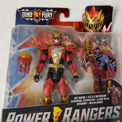 Power Ranger Dino Knight Red Ranger 15cm Action Figure Toy With Dino Fury Key