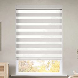 Dual Zebra Roller Shade With Motorized Wand