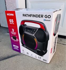 ION Pathfinder Go 65W Portable Bluetooth Speaker – Waterproof Outdoor Speaker | Radio | Compact Power