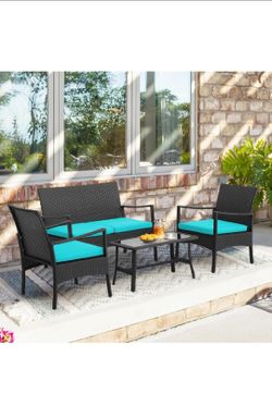 4 Pieces Rattan Conversation Set, New In Box 📦