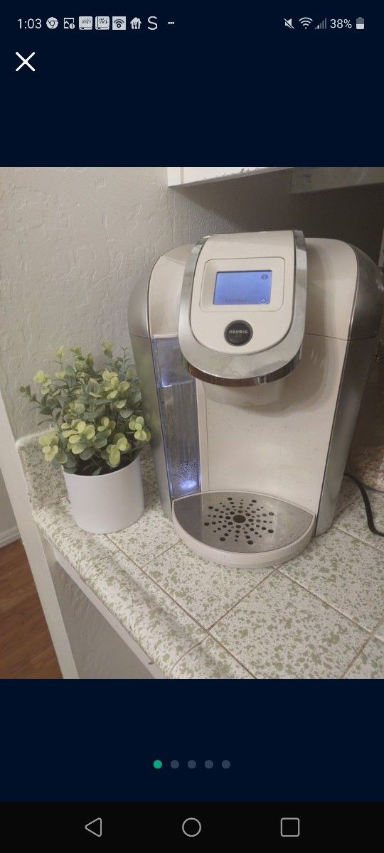 Keurig - K425 Single-Serve K-Cup Pod Coffee Maker - Sandy Pearl