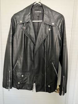 EXPRESS Quilted Vegan Leather Moto Jacket -Small
