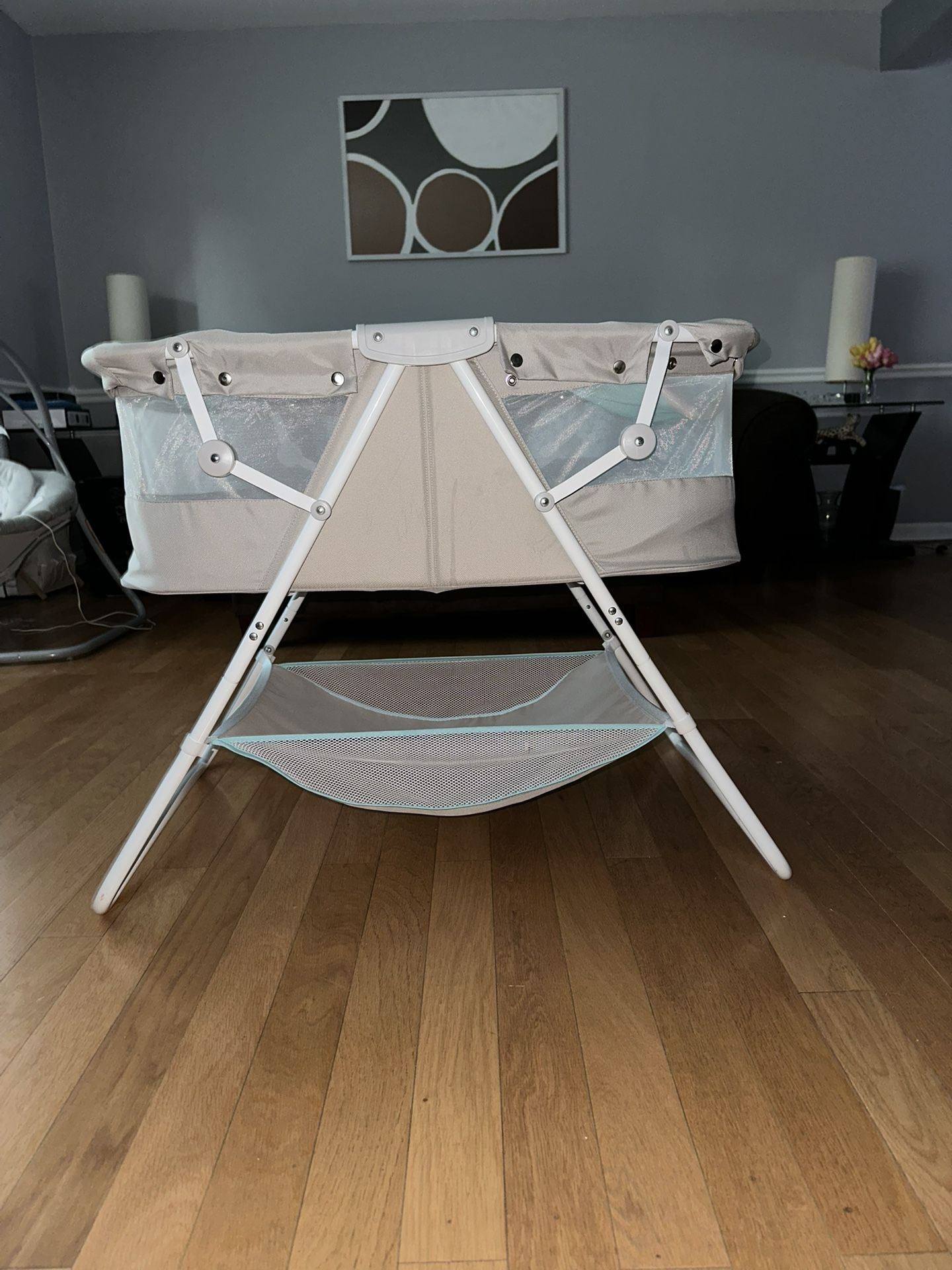 Baby Bassinet, Clothing, & Size 2 Diapers