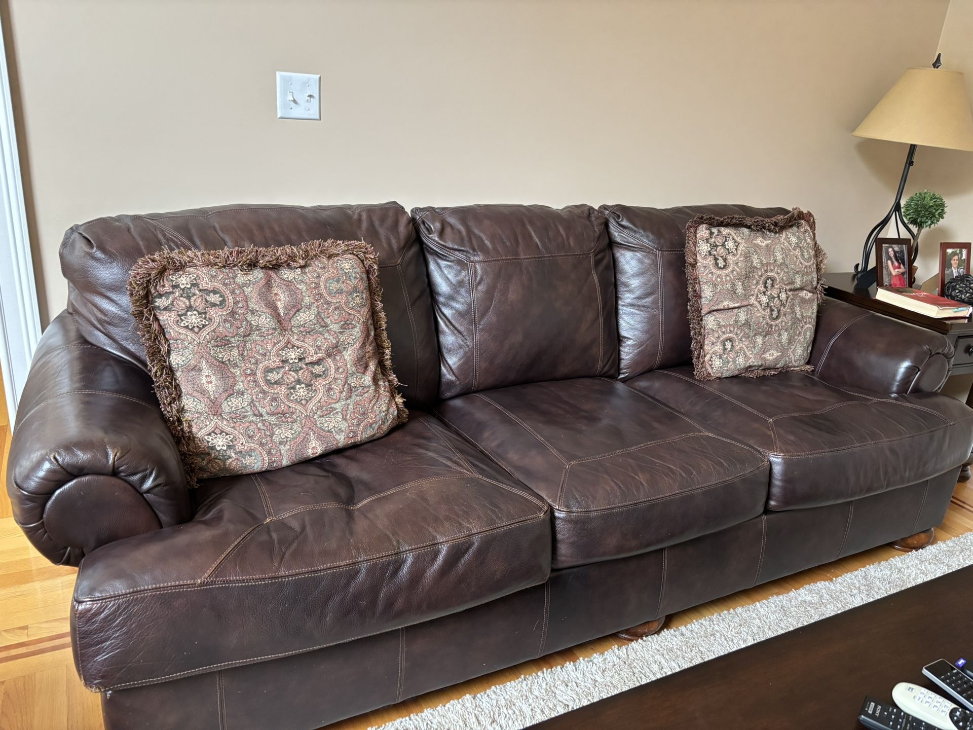 Leather Couch and Loveseat