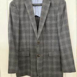 Brooks Brothers Regent Gray Windowpane Plaid Reda Wool Sportcoat Blazer 43R