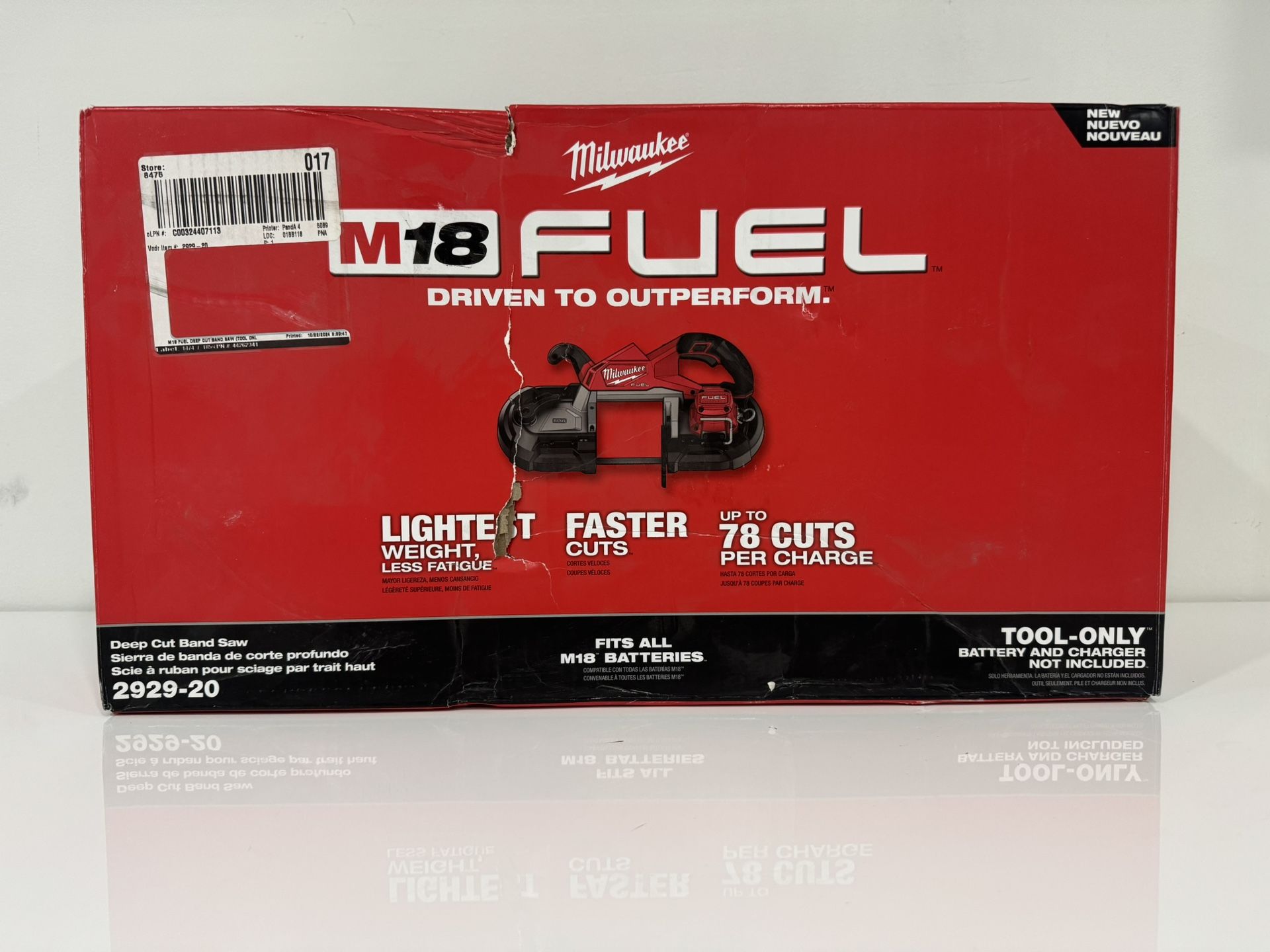Milwaukee 2929-20 M18 18V FUEL Brushless Cordless Deep Cut Band Saw -TOOL ONLY
