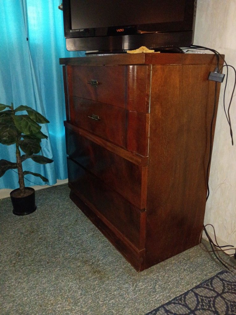 Antique Four-door Dresser Refinished To Cherry Wood Matches A Six Drawer Dresser With Eight Attached Mirror See My Other Post
