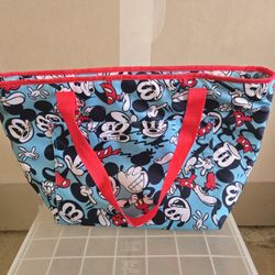 Disney Pie- Eyed Mickey Mouse Large Insulated Zip Cooler Tote Bag 