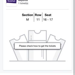 Beyoncé Ticket Thurs Sept 14 Seattle 