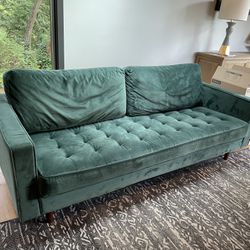 Modern Style Green Velvet Couch/Sofa