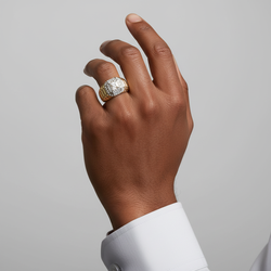 10K Yellow Gold Diamonds Rolex Mens Ring - 1.00ct