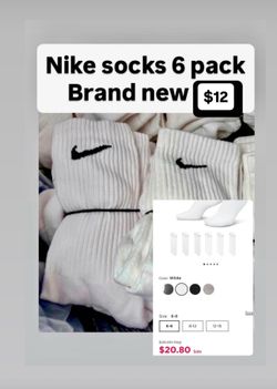 Nike 6 pack of socks men’s medium brand new $12