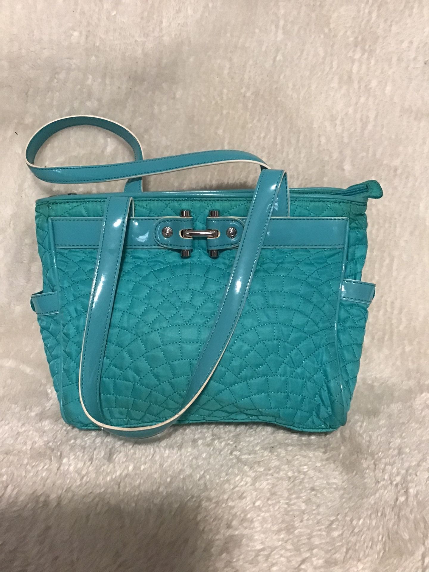 Vera Bradley Quilted Pattern Turquoise Sea Handbag