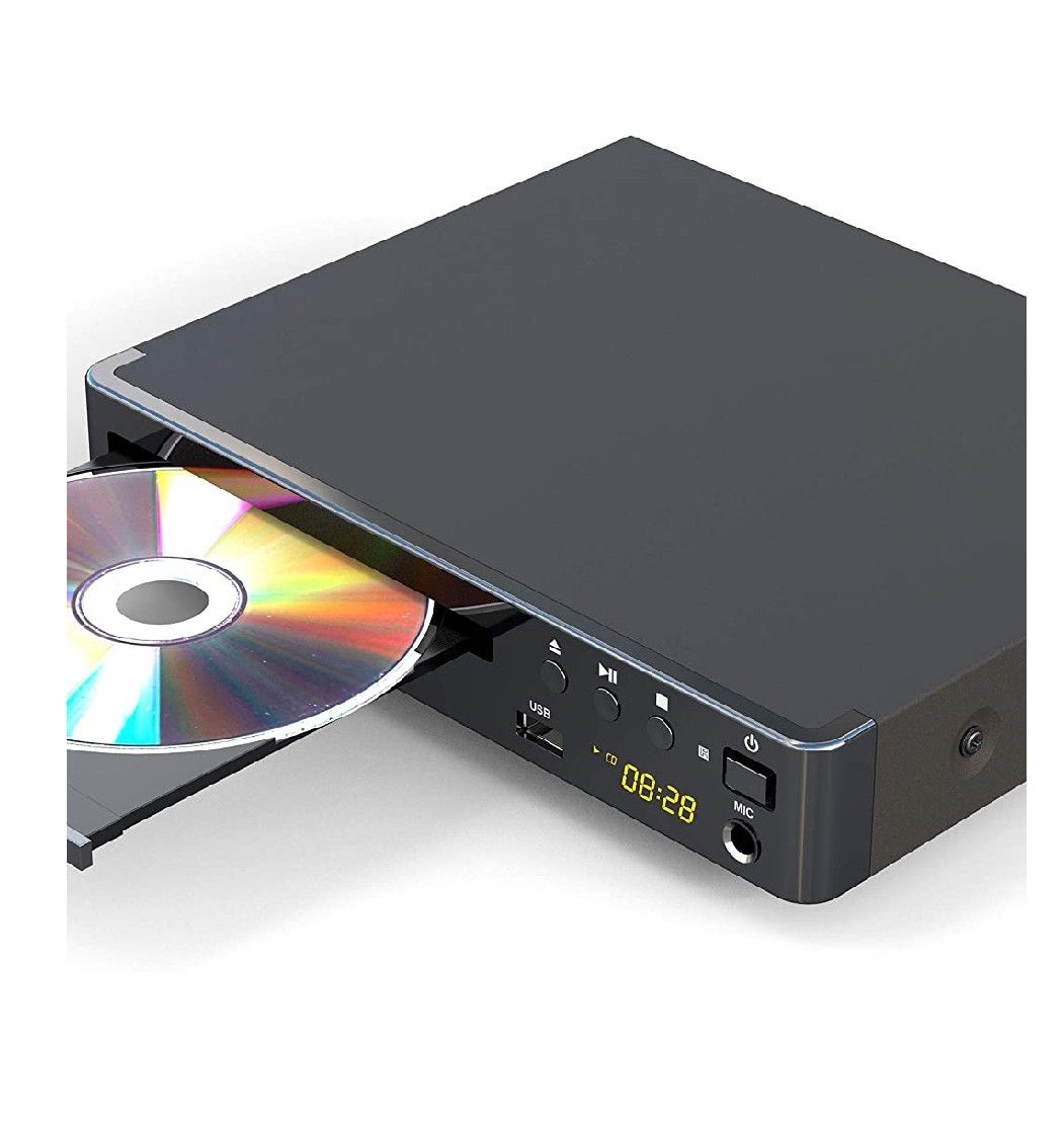 Region Free DVD Player for TV, LONPOO Compact DVD CD Player with HDMI & AV Output, HD 1080P Supported