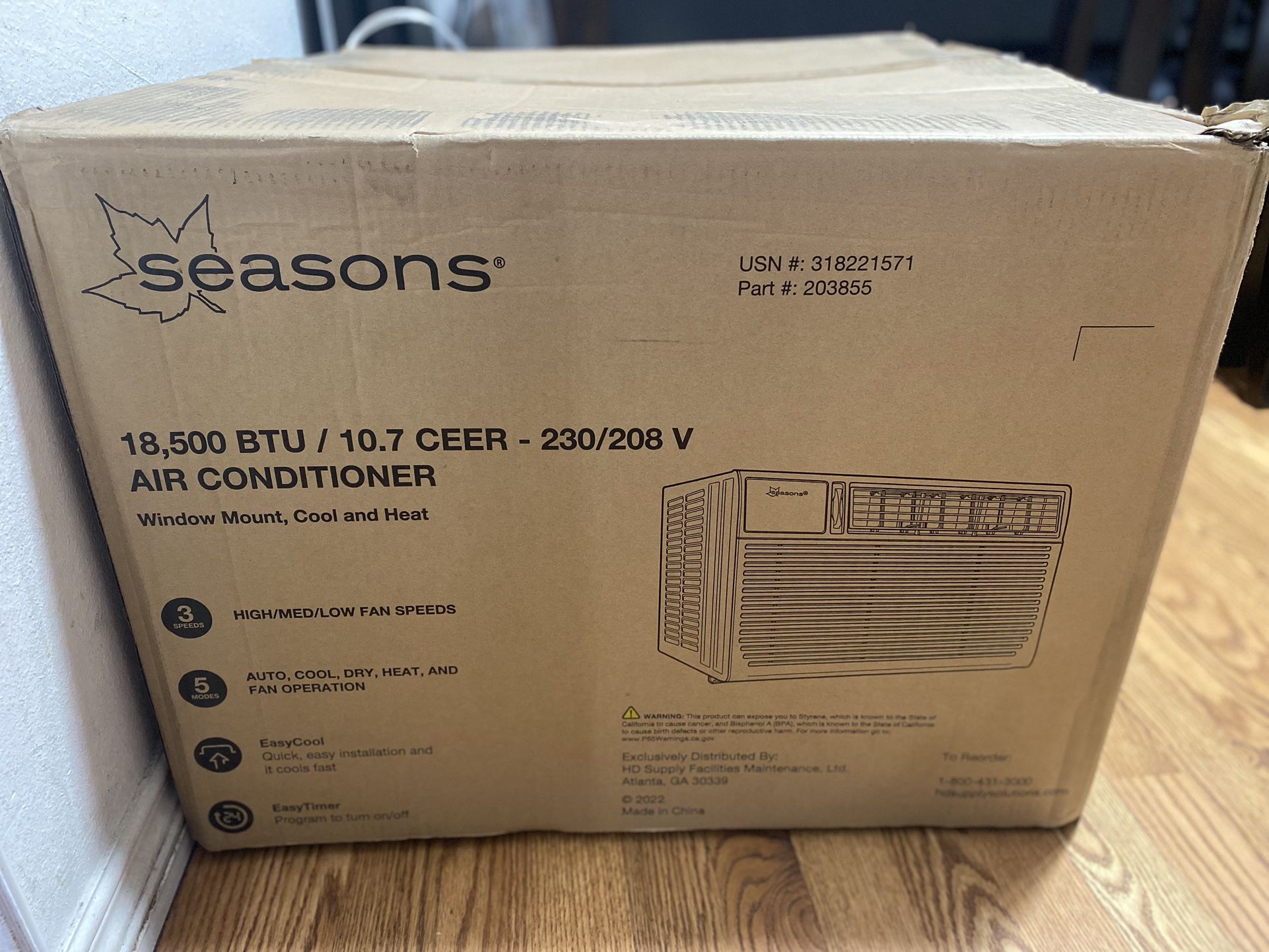 Seasons 18,500 BTU Window Air Conditioner