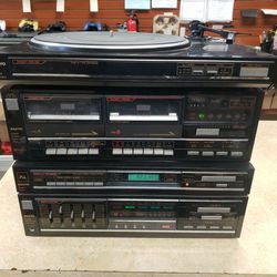 Sanyo Vintage Stereo Receiver, Cassette Deck, Turntable 