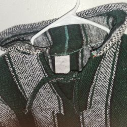 CUAMATZI Dark Green MEXICAN Textiles HOODIE PULLOVER Poncho