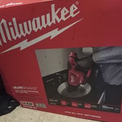 Milwaukee M12 Air Snake Portable Drain Cleaning air gun w/ battery and charger, case and kitIn box, never opened. Accepted it as part of a repayment b