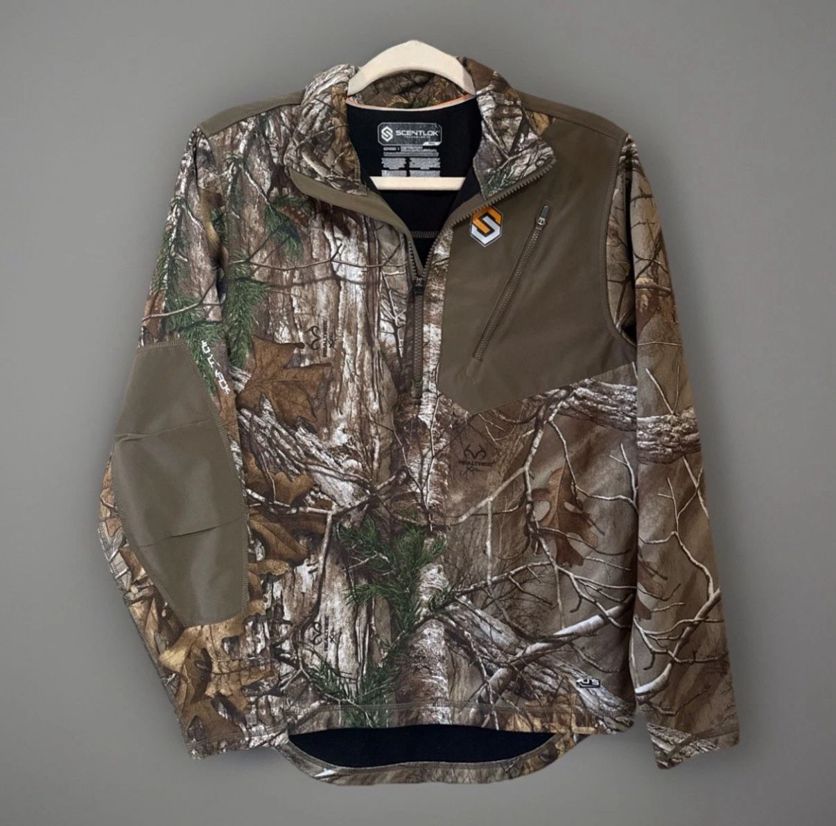 ScentLok Hunting Jacket Men’s Small Realtree Camo Half-Zip Scent Control
