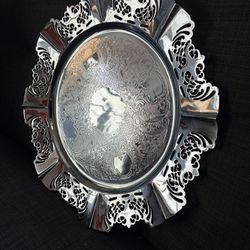 Vintage Krom Kraft By Farber Bros Chrome Serving Platter