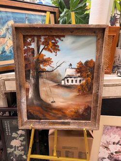 Beautiful Mid Century oil on canvas love this Painting