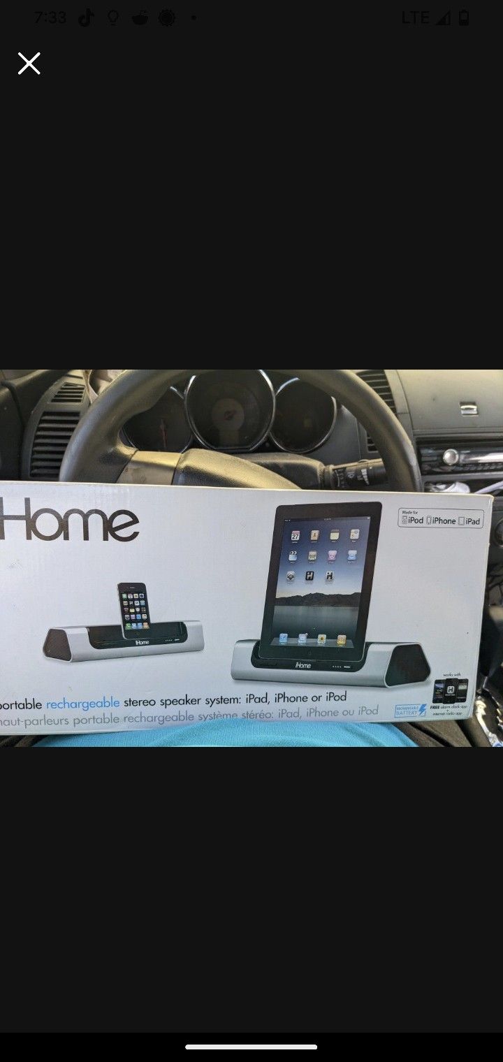 iHome Bluetooth Speaker Boombox with FM Radio, Color Changing  I Home Speaker New