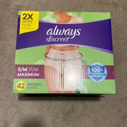 Always Discreet Open Box Size S/M Underwear 