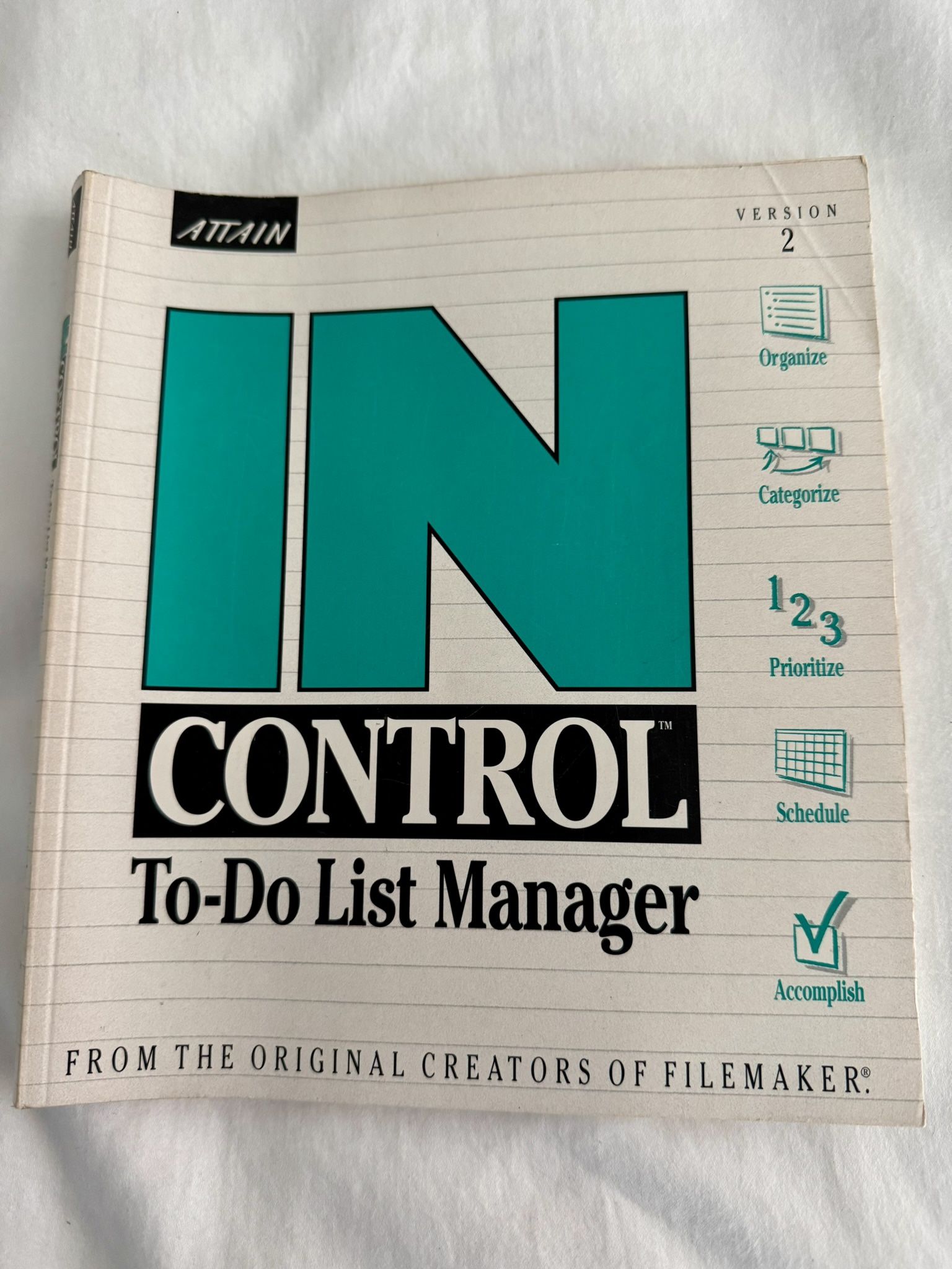 paperback: IN Control To-Do List Manager by Alan Albert 1993 Version 2