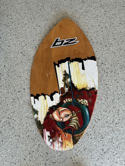 Vintage “BZ”(Bobby Szabod), Graphic Print Skimboard. Approx. 40” Long. Pre Owned