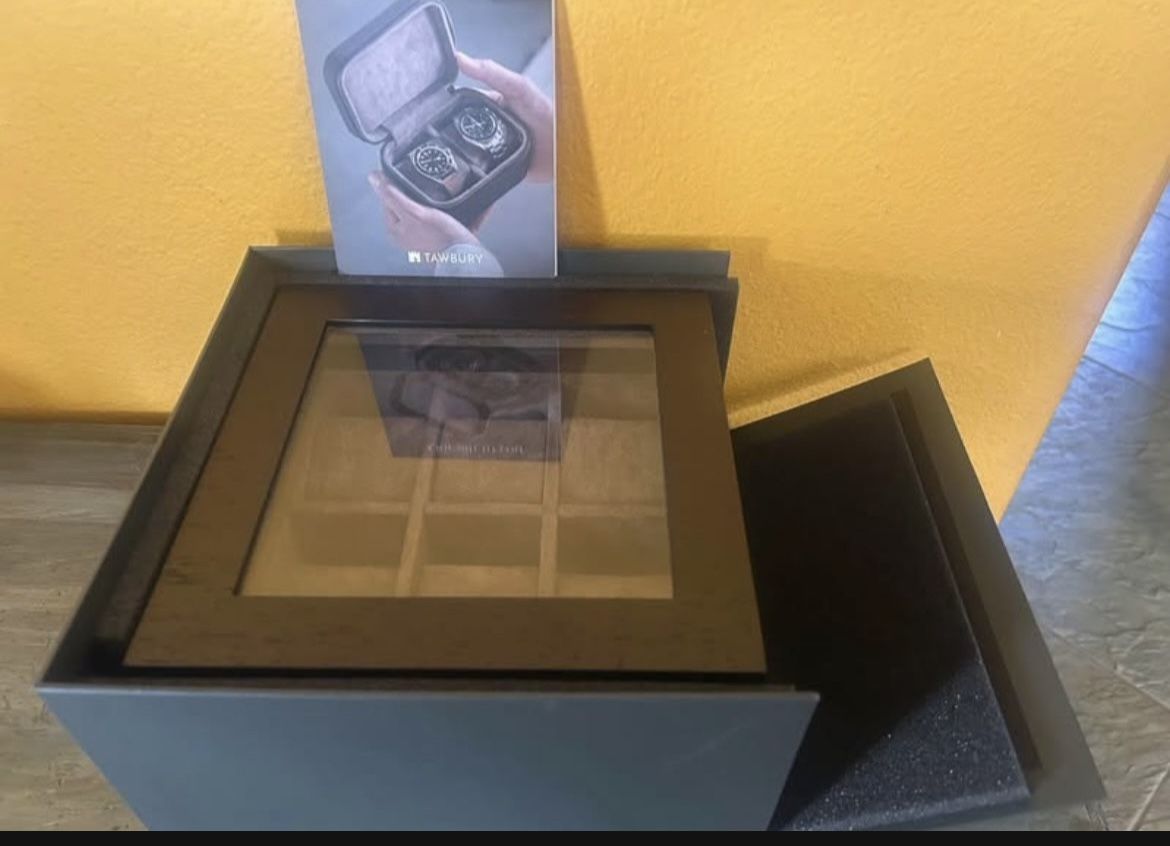 New TAWBURY Luxury Wooden Watch Box Case 6 Slit With Window