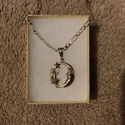 Gold Plated Figaro Necklace & Pendant